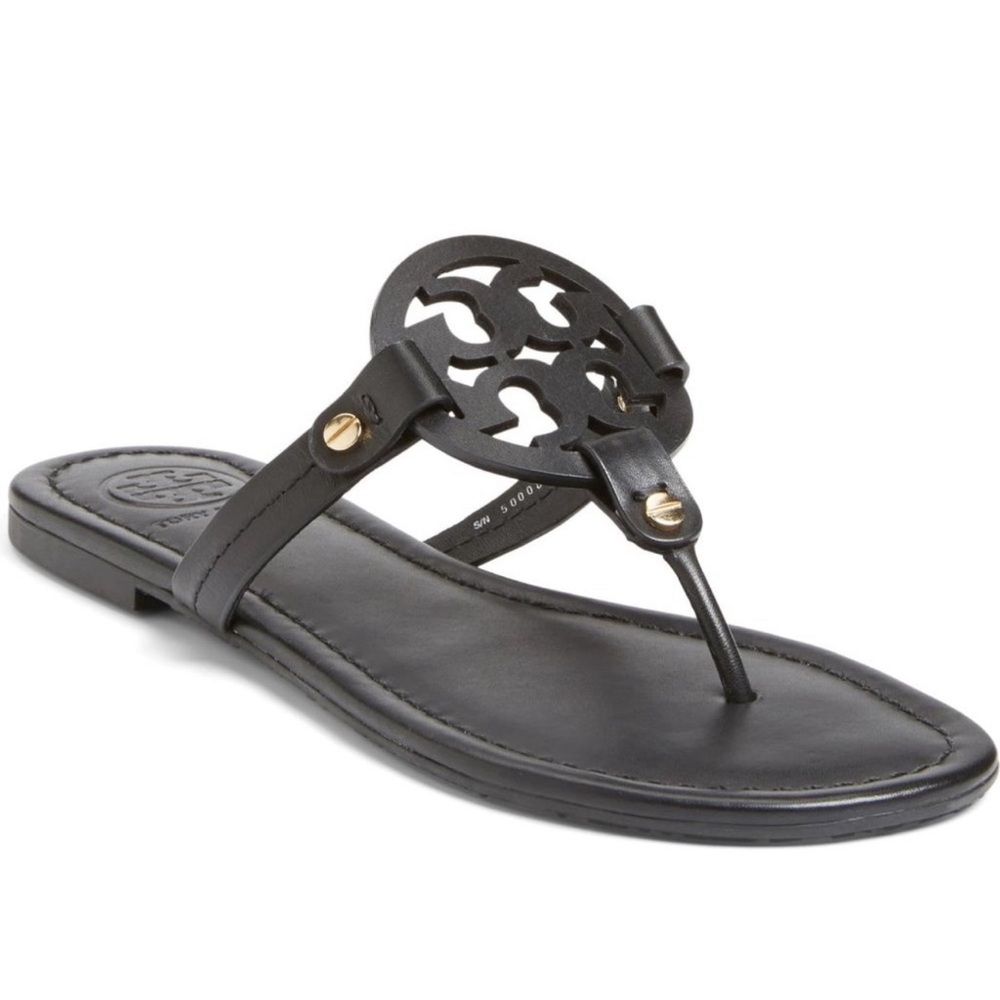 Tory Burch Black Leather Miller Sandal size 8